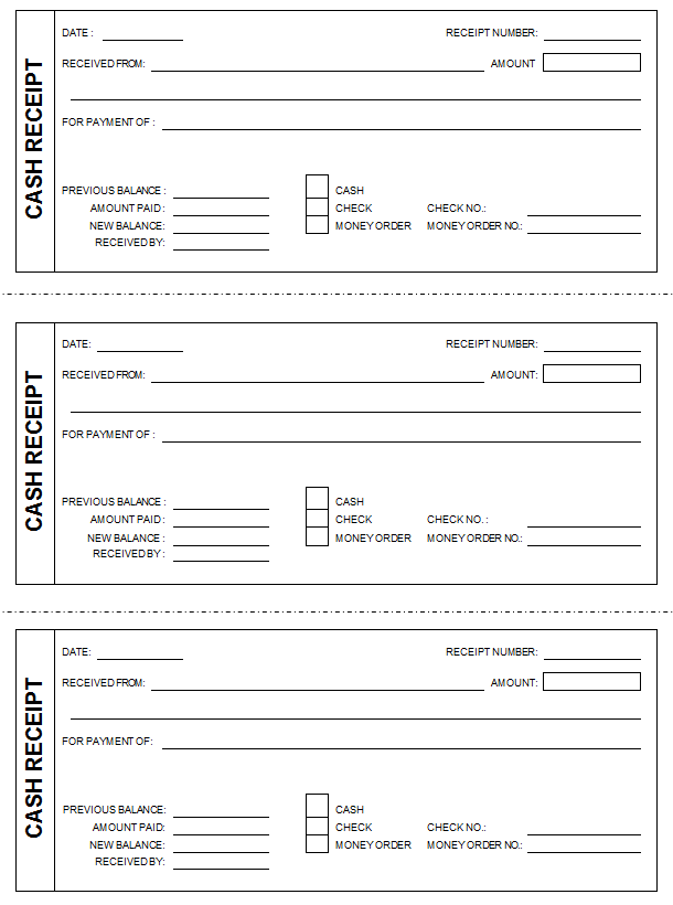 Free printable Cash Receipt Form (PDF) from Vertex42.| Day 