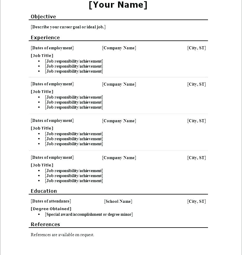 free printable resume template – growthnotes.co