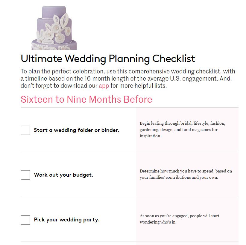 11 Free, Printable Wedding Planning Checklists
