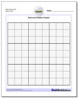 SUDOKU BLANK GRID FOR PRINTING OUT