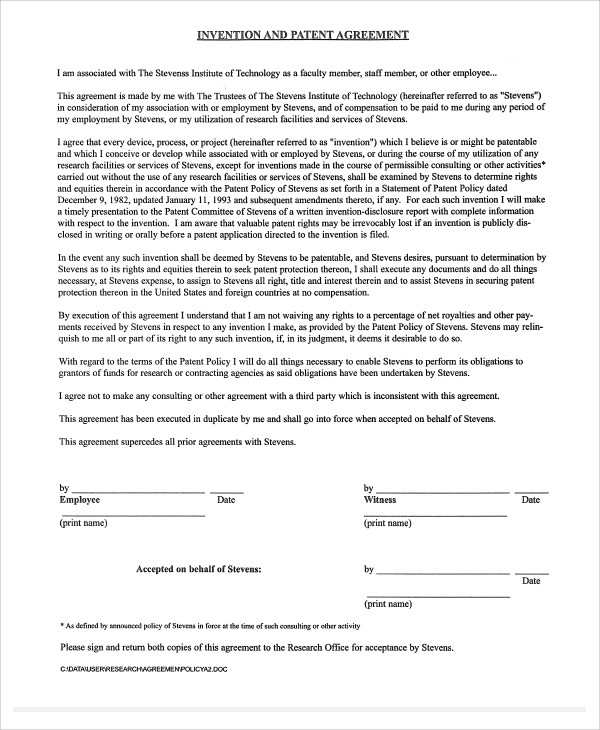 Invention Assignment Agreement Template