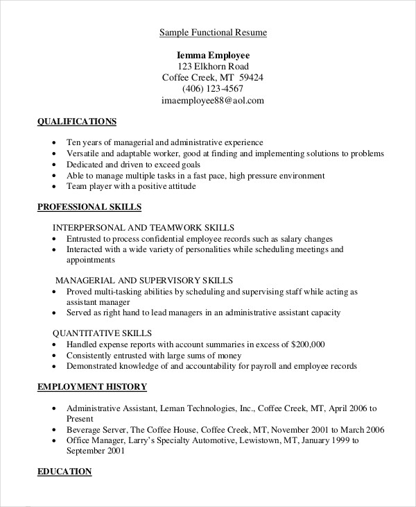 functional-resume-template-word