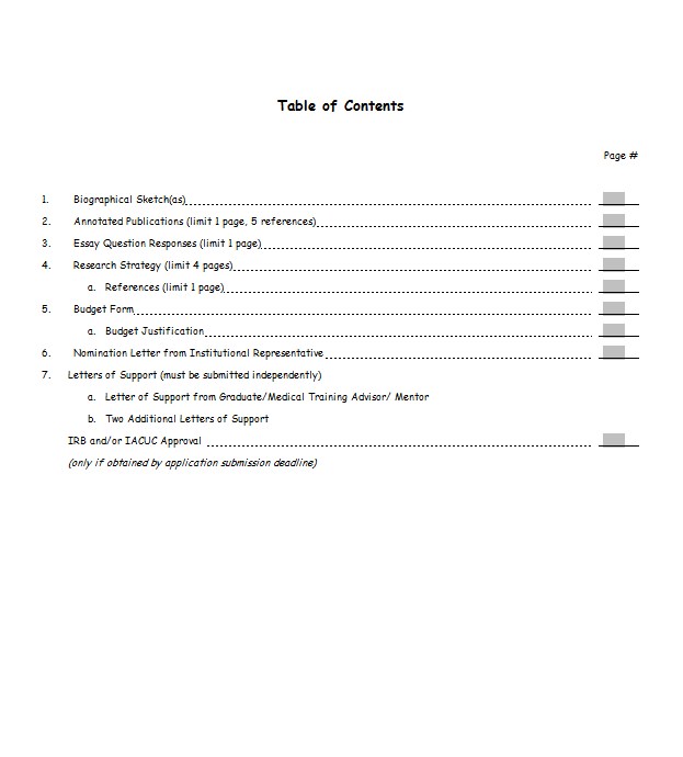 6+ Table of Contents Template for Your Essay Format | Template Business