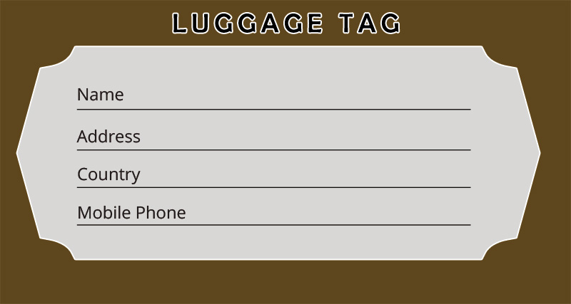 Luggage Tag Template Word Doc