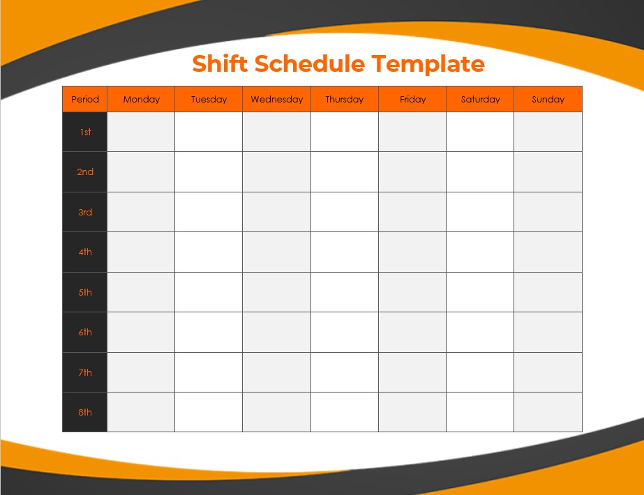 10+ Shift Schedule Template Sample Template Business PSD, Excel, Word