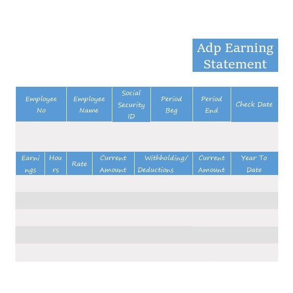 10 ADP Earnings Statement Template Template Business PSD Excel Word PDF