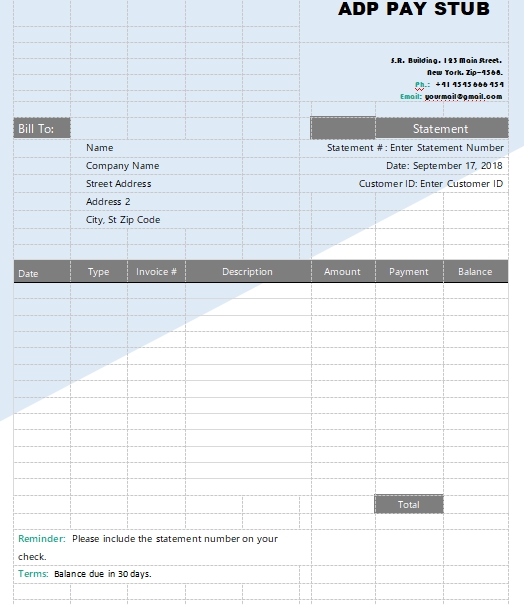 10+ ADP Pay Stub Template Template Business PSD, Excel, Word, PDF