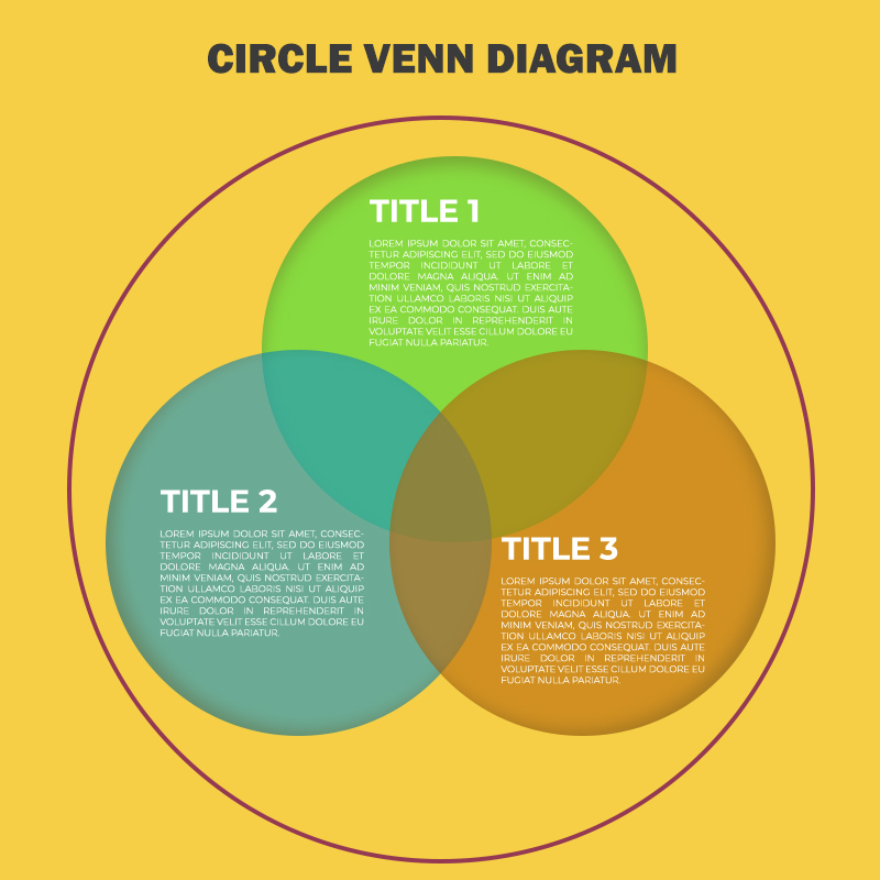 5 2 Circle Venn Diagram Example Psd Design Template Business Psd