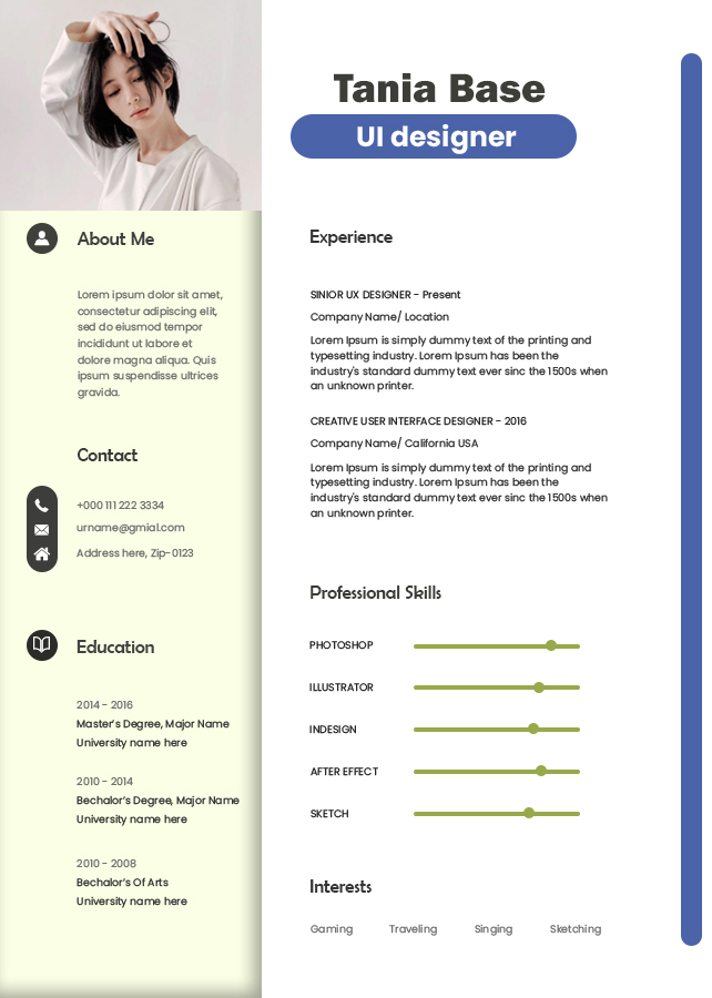 10+ 2 column resume template free psd Template Business PSD, Excel