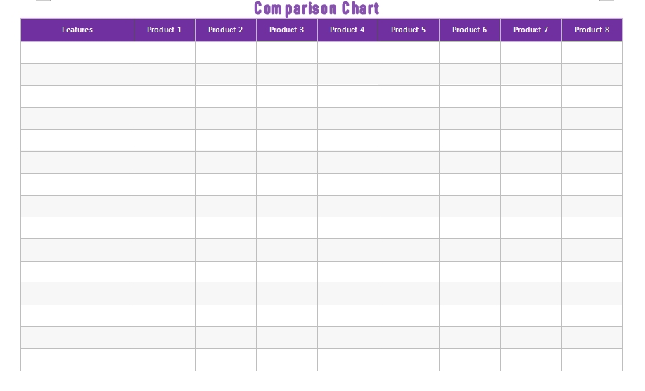 Free Comparison Chart Template Word 9402