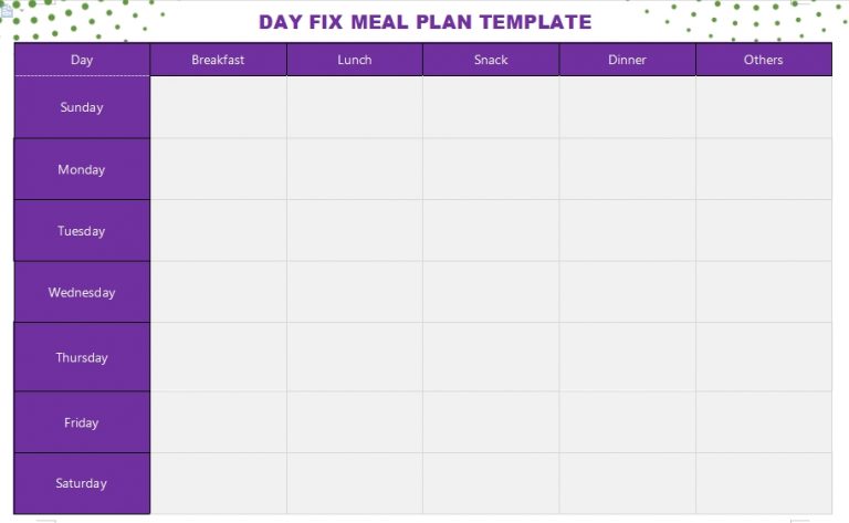 Meal Plan Template Word