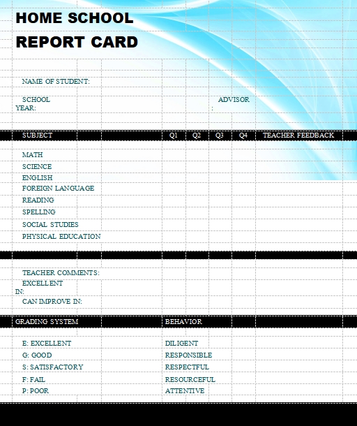10  homeschool report card template Template Business PSD Excel
