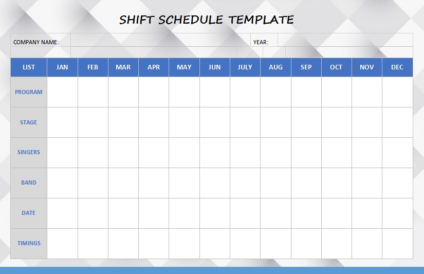 Free Shift Schedule Template Free Templates Printable