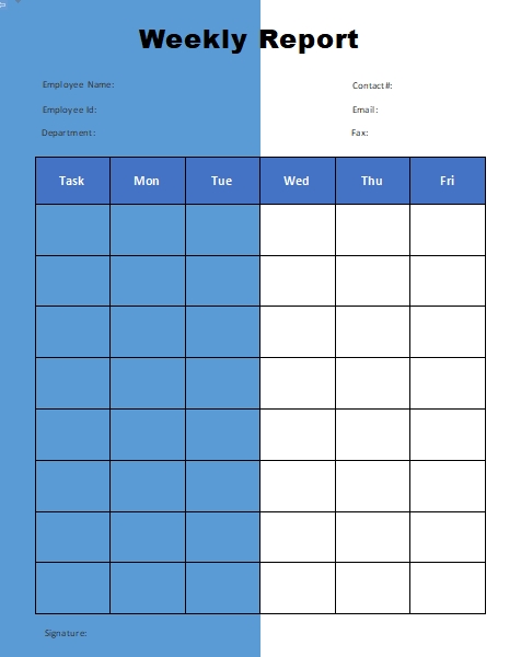 10weekly Report Template Template Business Psd Excel Word Pdf