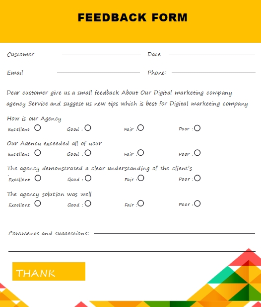 feedback form template word free download pdf