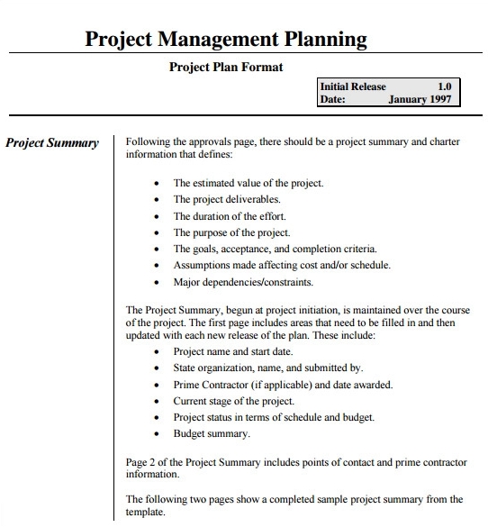 4 Project Management Plan Sample Template Template Business Psd