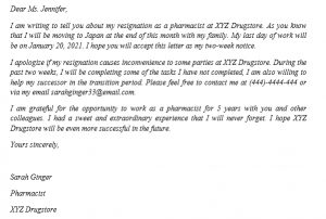 Easy Tips To Write A Pharmacist Resignation Letter | Template Business