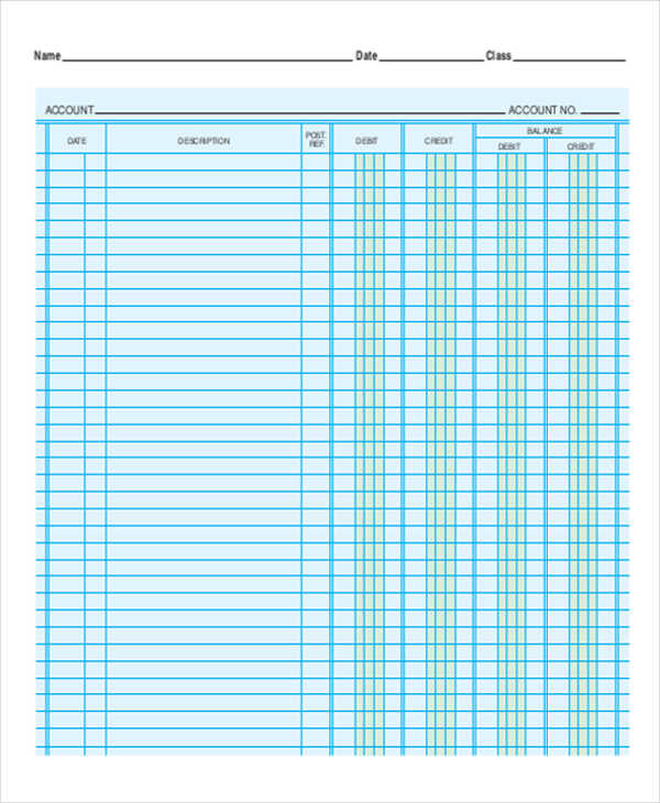 Accounting Ledger Printable | Template Business PSD, Excel, Word, PDF