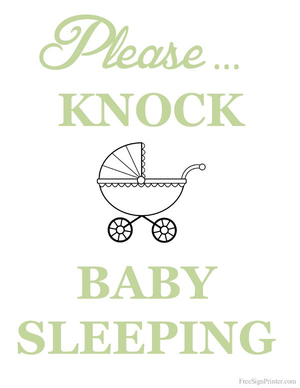 Printable Baby Sleeping Sign Sign