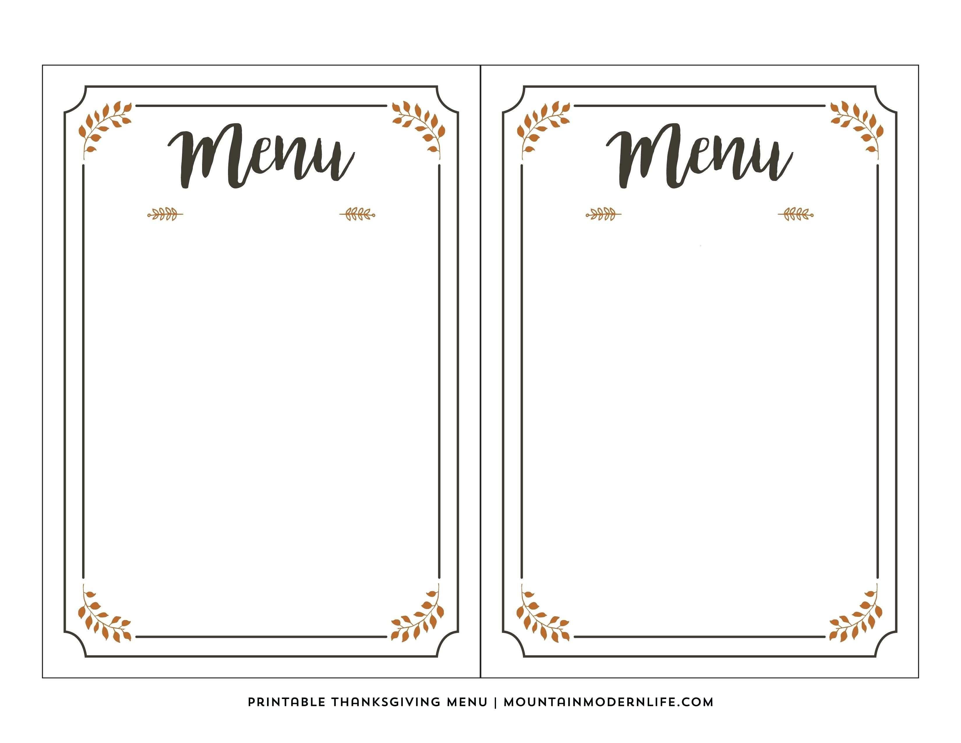 Blank Menu Templates Free – Gse.bookbinder.co Within Menu Template 