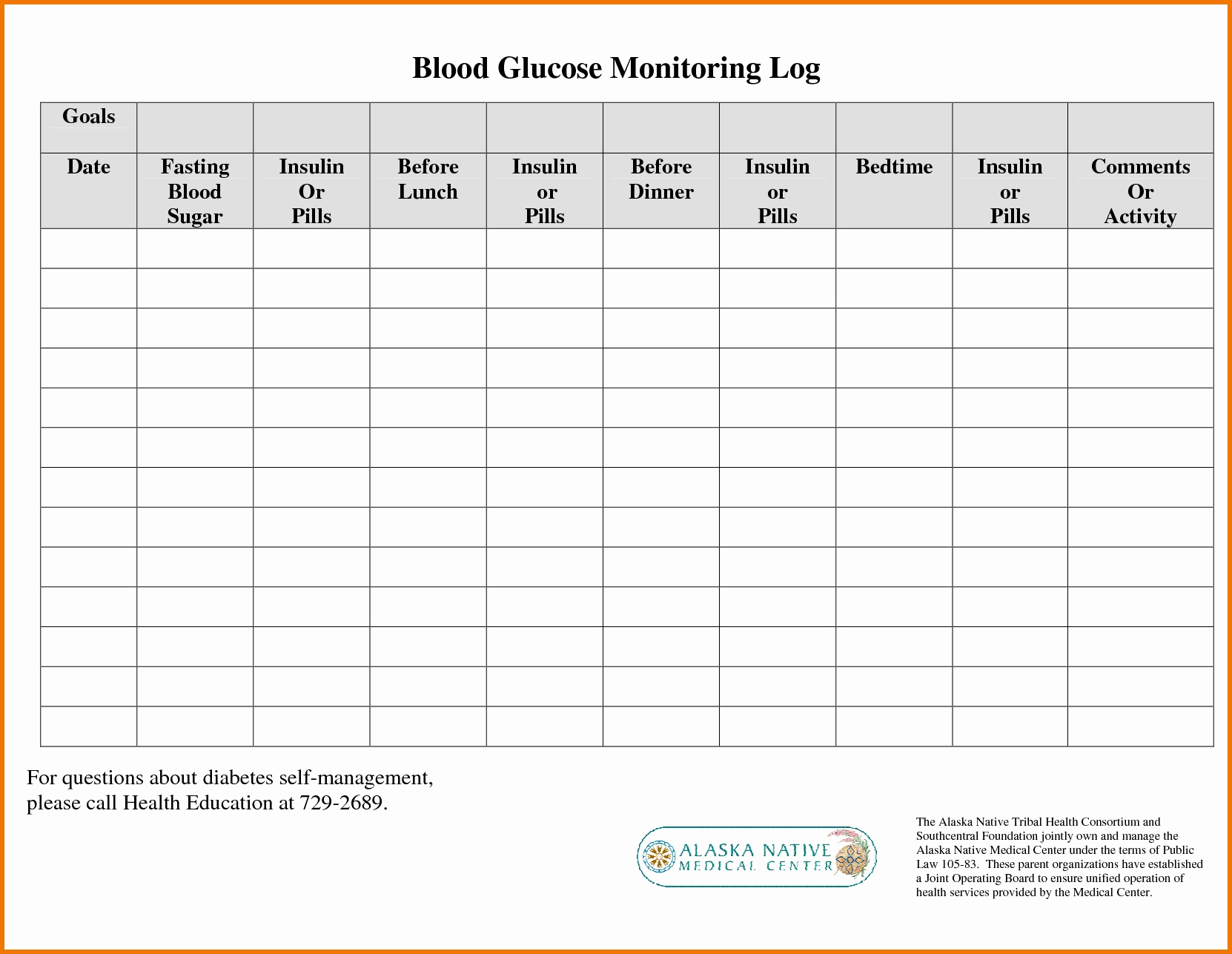 This clear, large print blood glucose chart is ideal for people 