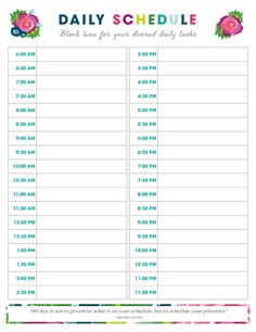 7 Best Daily Schedule Printable images in 2019 | Planner pages 