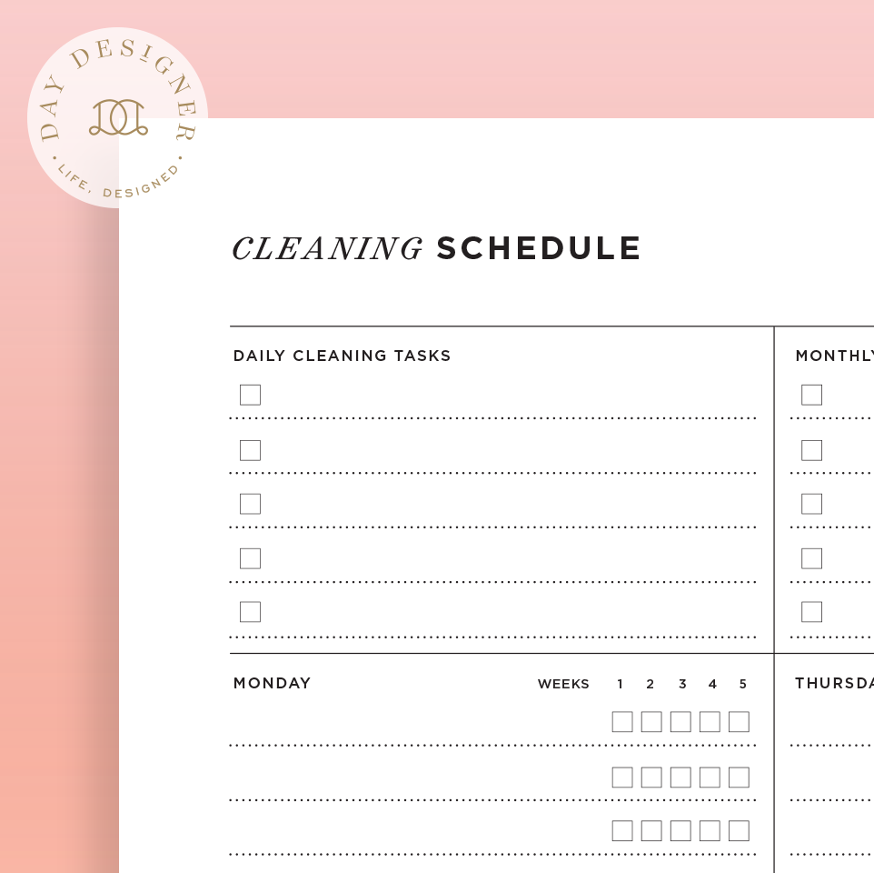 Cleaning Schedule – Day Designer
