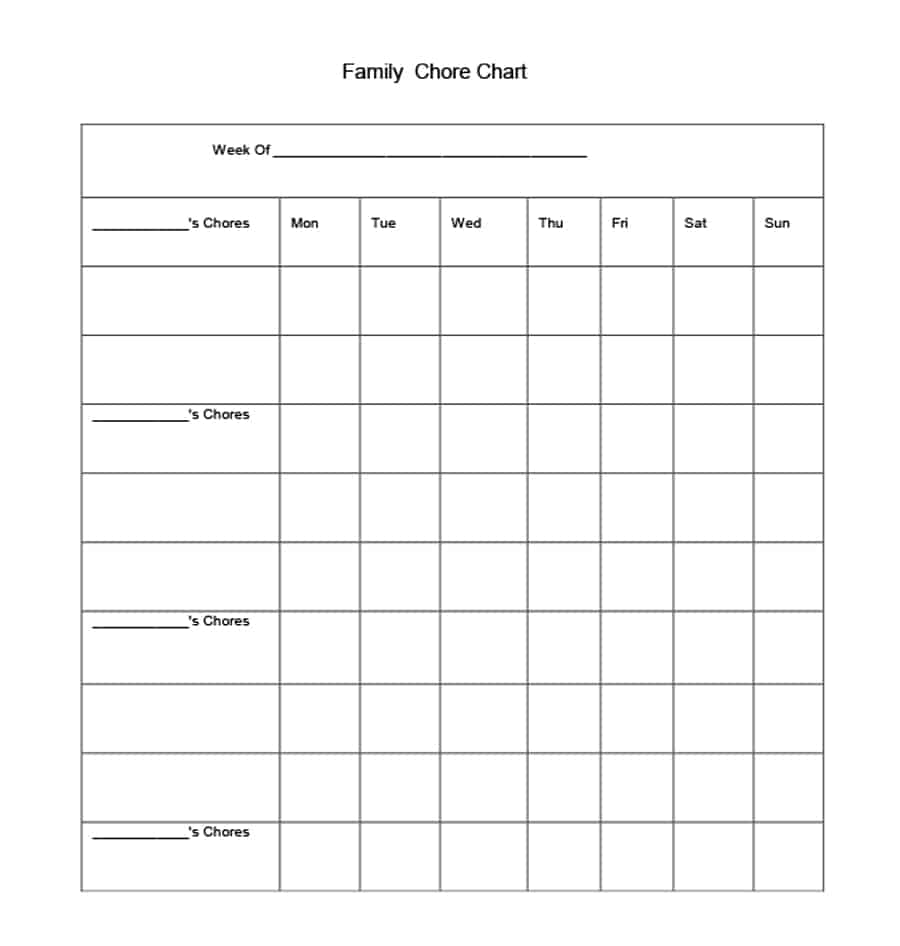 43 FREE Chore Chart Templates for Kids ᐅ Template Lab