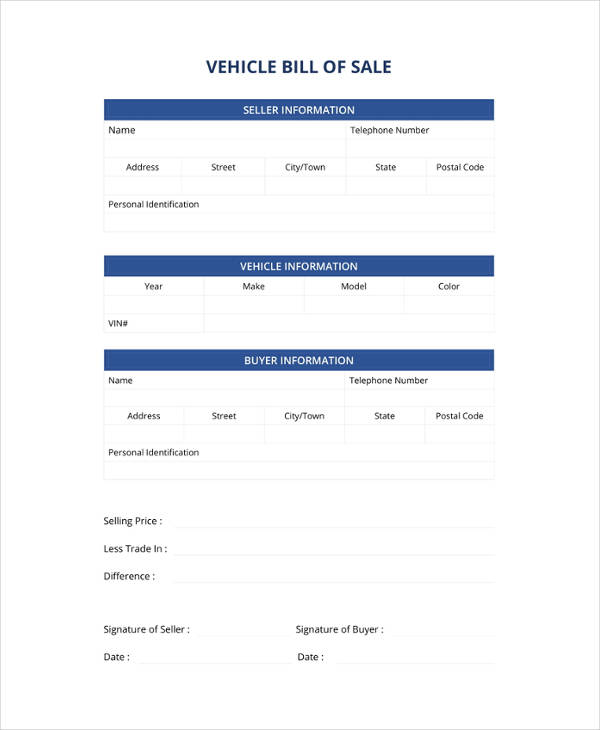 024 Template Ideas Bill Sale Free Ulyssesroom Of Vehicle 