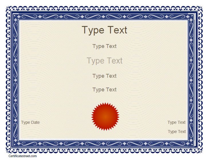Free Certificate Templates | Blank Certificates   Free Printable 