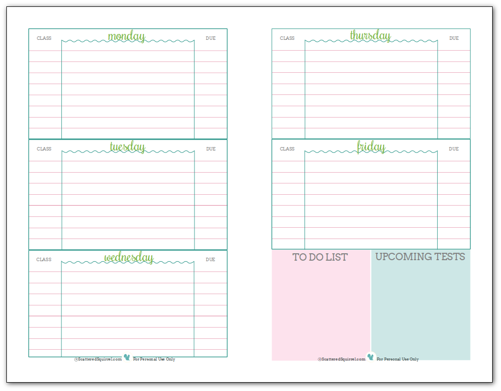 Academic Planner Template Calendar Printable To Track Everything