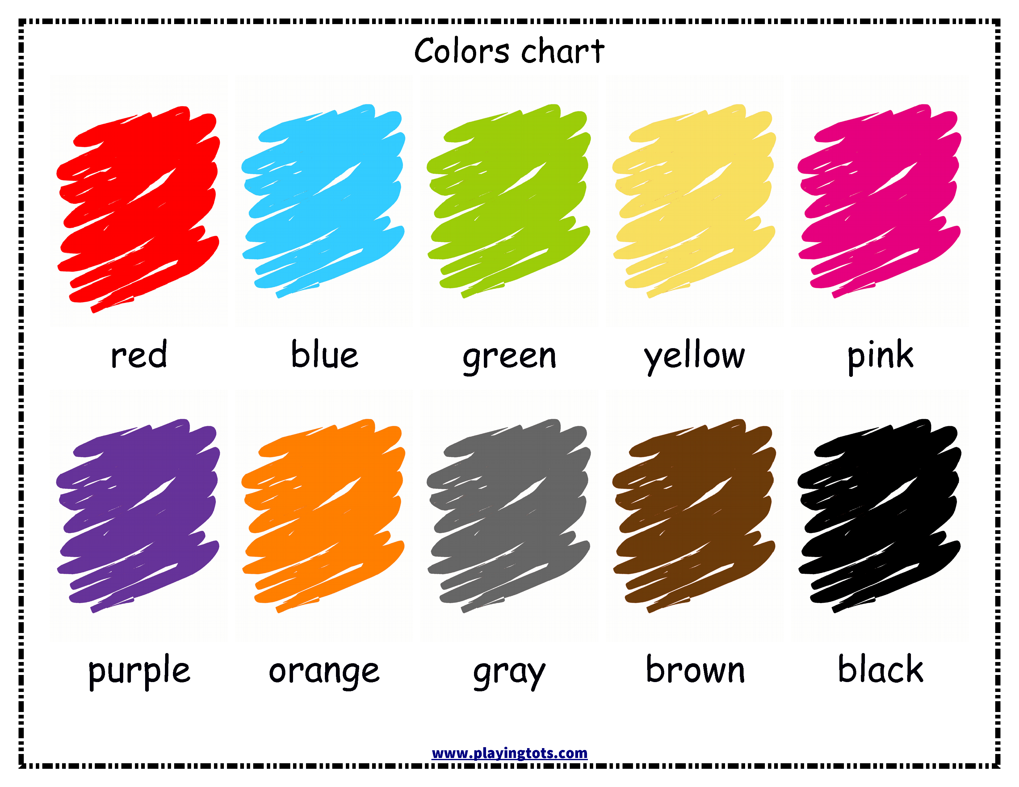 free printable colors chart for your toddler keywords: free 