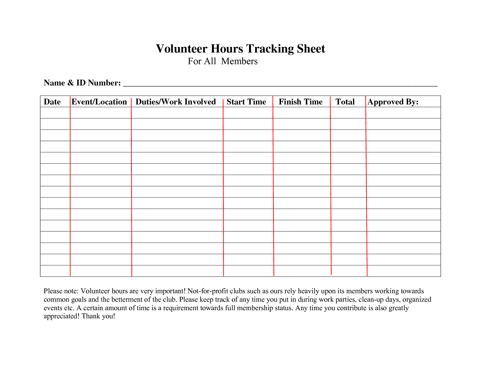 5 Printable community service hours log sheet template Forms 