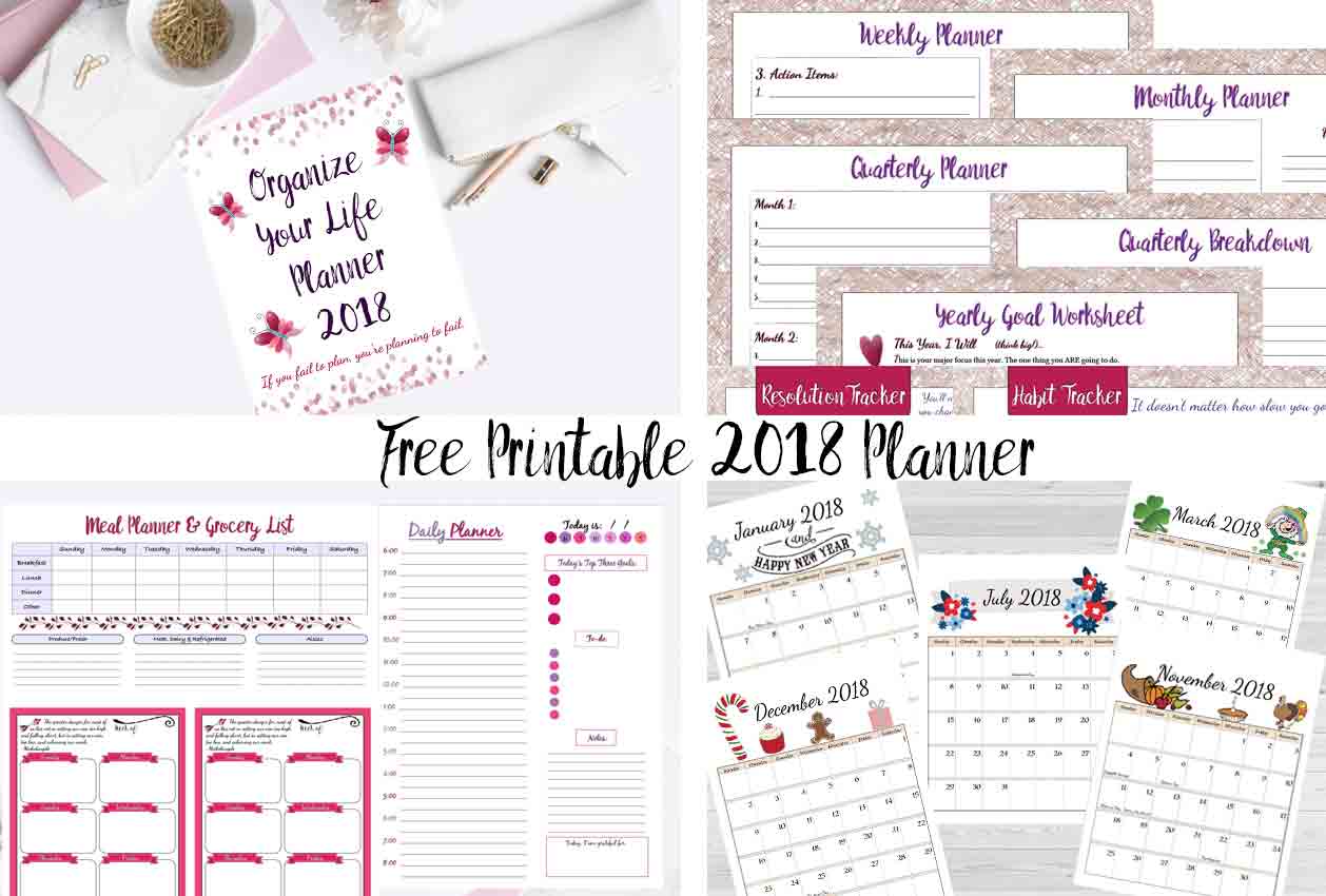 Free Printable 2018 Planner  35+ Pages!