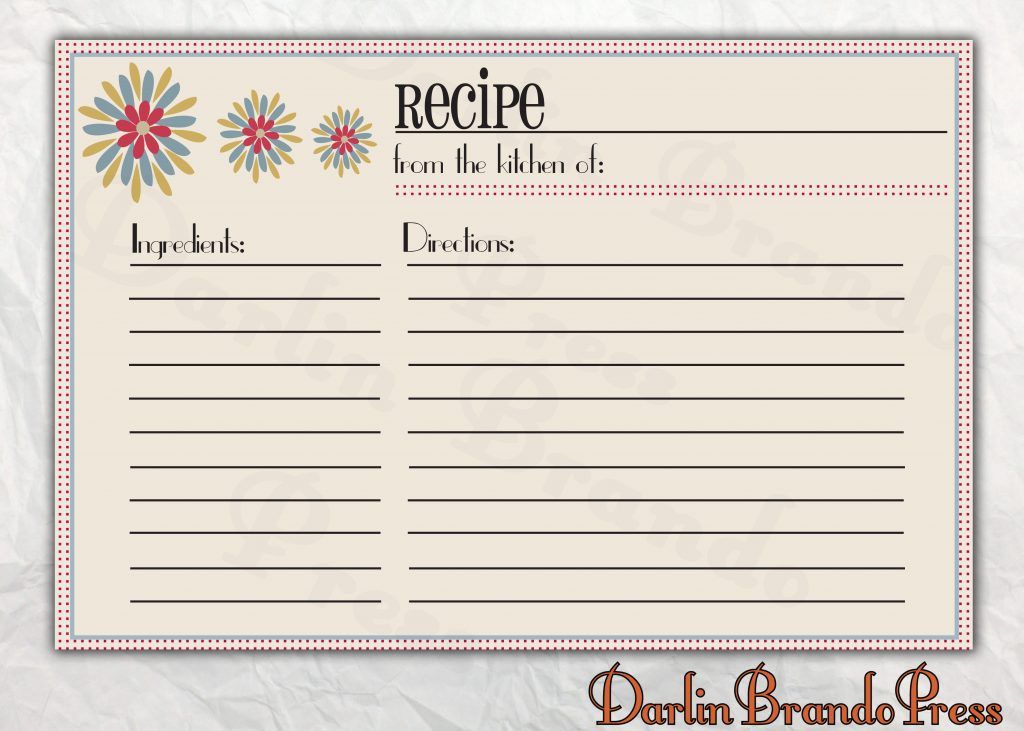 Free Editable Recipe Card Templates for Microsoft Word Awesome 