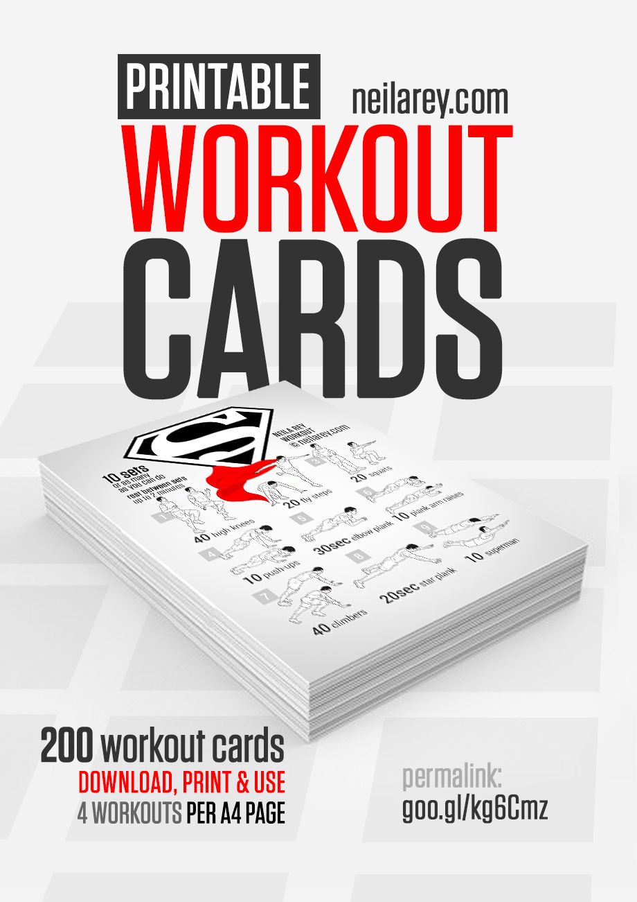 FREE PRINTABLE Workout Cards by Neila Rey (website is now called 