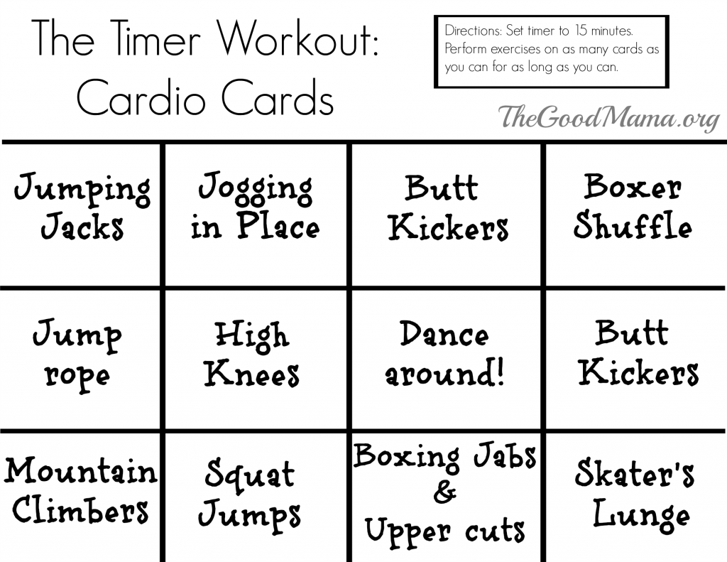 Printable Exercise Cards | hauck mansion