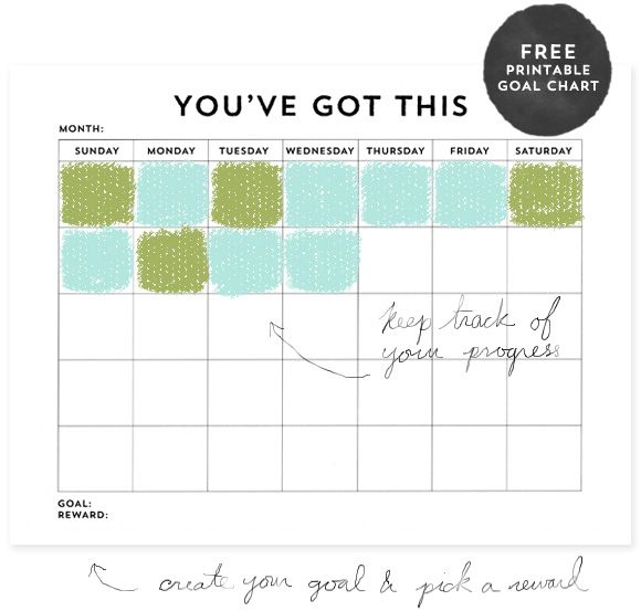 You've Got This: Free Printable Goal Chart | Motivation | Goal 