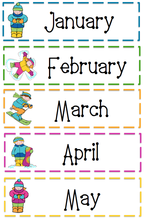 Free+Printable+Months+of+the+Year+Cards | resources | Months in a 
