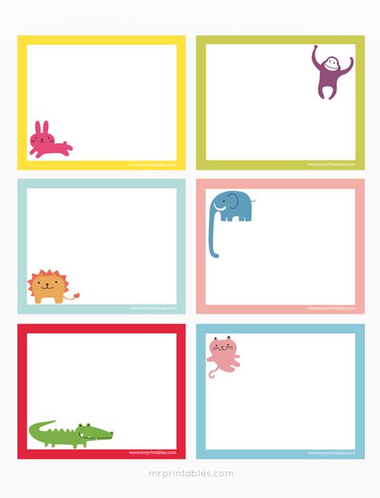 Animals Printable Note Cards   Mr Printables | PRINTABLES LABLES 