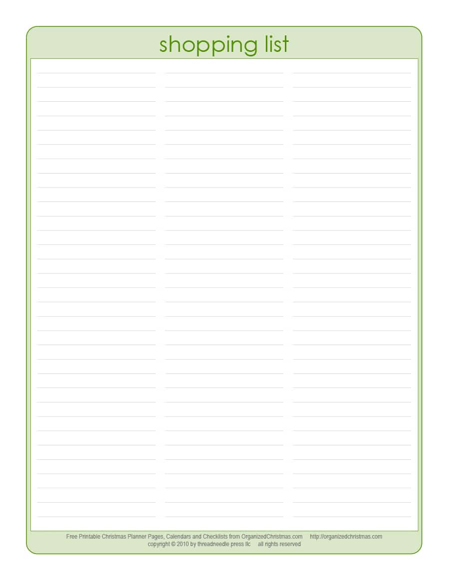 Free Printable Grocery List Template   Paper Trail Design
