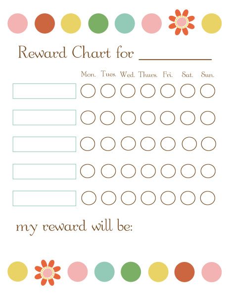 Free Printable Reward Charts | From The Heart Up.: FREE printable 