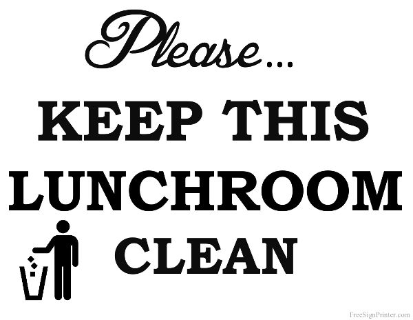 Printable Notice Keep Area Clean Sign