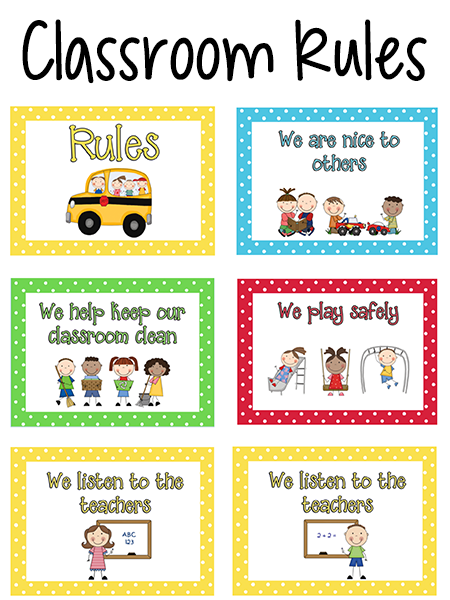Kindergarten Classroom Rules Printable | Template Business PSD, Excel ...