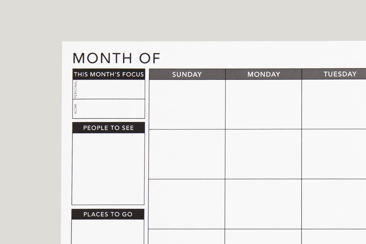Free Printable   Undated Monthly Planner | Passion Planner