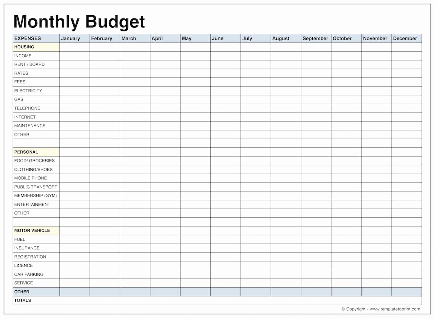 013 Printable Monthly Budget Template Free Best Of Blank Bud Pdf 