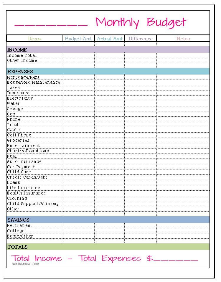 Free Monthly Budget Template | >>Frugal Living