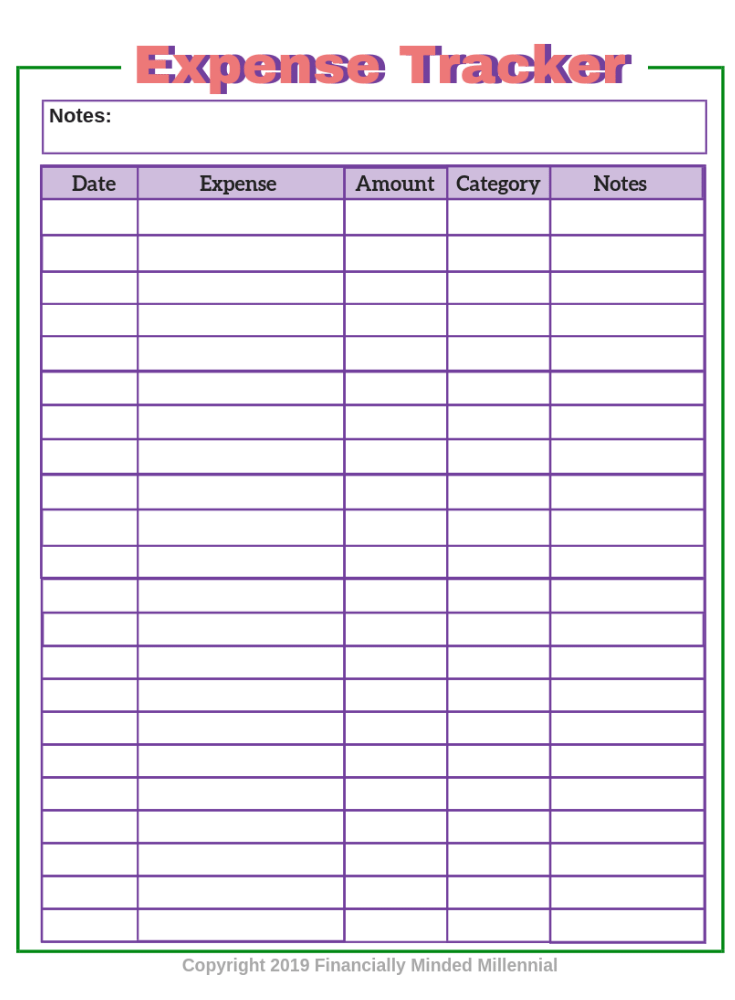 Cute Free Printable Expense Tracker to Add to Your Budget Binder