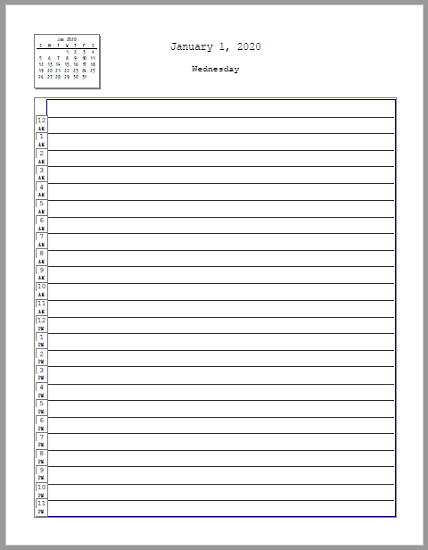 24 hour Daily Tracker Planner   Free to print (PDF)   Great for 