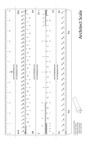 Architect Scale 12 inch Ruler   Printable Ruler